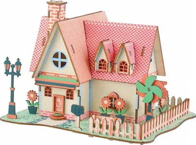 Productafbeelding van Woodcraft, houten 3D-puzzel: Zonnebloemlandgoed