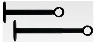 Produktbild von 2 ausziehbare und verstellbare Wandhalterungen für Gardinenstangen, ø 20 mm, Länge 15-19,5 cm, schwarz, (1 Satz mit 2 Halterungen)