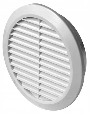 Image de Grille d'aération rectangulaire Awenta, modèle rond, couleur blanche, 80 mm