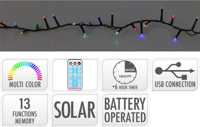 Immagine prodotto di Luci fiabesche a LED a vita colorate 10 m Batteria ricaricabile Solare
