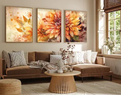 Produktbild von Wallity, Elegantes Dekoratives Wandbild (3 Teile), 50 x 70 cm | 100% MDF (3 mm) mit Rahmen aus massivem Holz (2,5 cm) | Perfekt für modernes Wohnen und stilvolle Akzente.