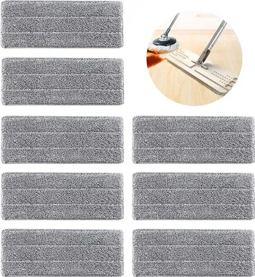 Produktbild von Wischer Ersatzbezug 8 Stück Microfaser Pads Flach Waschbarer Saugfähiges Mop Pad Haaraufnahme Wischtuch Für Die Meisten Bodenarten Maschinenwaschbar
