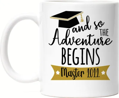 Produktbild von Master 2022 Tasse And so the Adventure Begins Masterabschluss Geschenk Absolvent Studium
