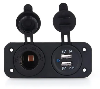 Productafbeelding van 12V Auto stroomverdeler met dubbele USB-aansluitingen
