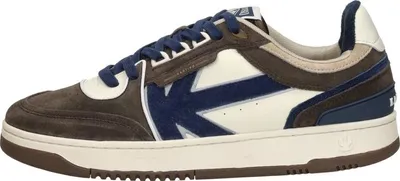 Produktbild von Kaotiko Boston Piping Suede  Sneakers Laag - Donkerbruin - Maat 44