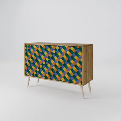 Produktbild von Spacerebels Kommode mit 2 Türen - Sideboard Komodenschrank - Highboard - Kleiderschrank Möbel - Wohnzimmer Schlafzimmer - 57,5×111×42 (HxBxT)