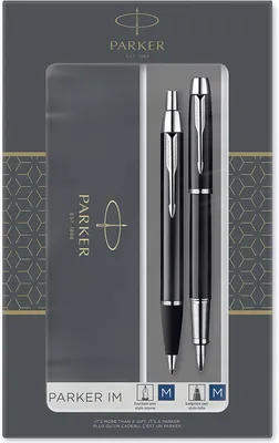 Zdjęcie produktu dla Parker 2093215 - Pióro kulkowe + pióro wieczne - Niebieski - Średni - 1 mm - Czarny - Srebrny - Mosiądz