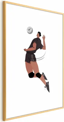 Produktbild von Posterpapier Poster - Volleyball Player on a Light Background - Illustration 40x60 cm Abstrakt i-B-10052-ao-a