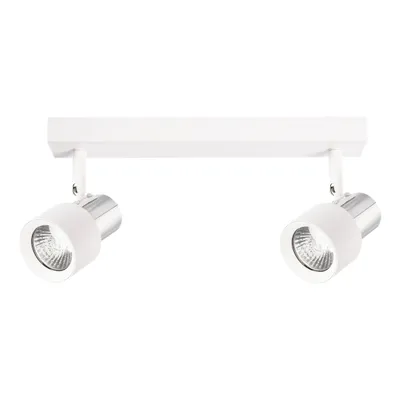Produktbild von Weißer Streifen, 2 weiße Strahler mit Chrom, beweglich, 2xGU10 10W Cino Milagro