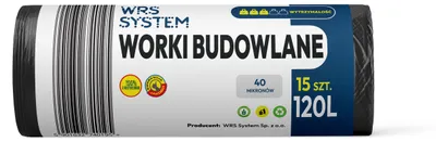 Produktbild von Bauschuttsäcke 120L 15 Stück 40 um schwarz WRS System