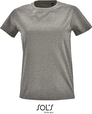 Produktbild von SOLs 02080 | Damen Round Neck Fitted T-Shirt Imperial - Farbe: Grey Melange - Größe: S