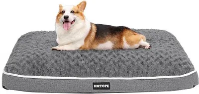 Produktbild von Orthopädisches Hundebett, Hundemat mit doppeltem Deck, waschbares Hundekissen, abnehmbare Hundematte, 90 cm für kleine bis mittelgroße Hunde, grau