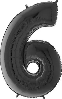 Produktbild von Folienballon Zahl 6 Schwarz, 66 cm Grabo