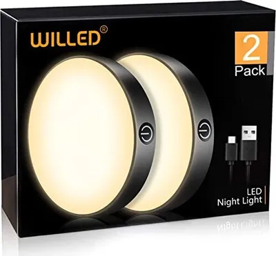 Produktbild von Willed Dimmable Touch Lampe, 3000k batteriebetriebene Leuchten, wiederaufladbare Batterie, Magnetschrank, Garderobe, Zähler, Küche, Schlafzimmer (Pack