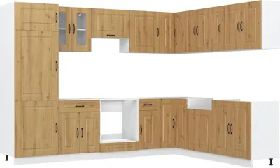 Produktbild von 14-tlg. Küchenschrank-Set Kalmar Artisan-Eiche Holzwerkstoff