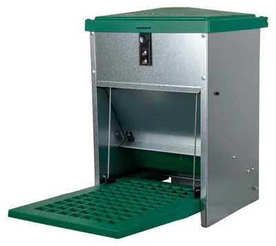 Produktbild von Futterautomat für Hühner Feedomatic mit Trittplatte, 5 kg, verzinkt