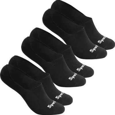 Produktbild von SportSpar Sneaker Socken 3er Pack – atmungsaktiv, rutschfest, mit Silikon-Fersenhalt & Mittelfußstütze unsichtbar im Schuh schwarz Gr. 39-42 | SPSP-69