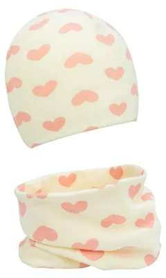Produktbild von FORUHOO Baby Mädchen Beanie Mütze + Schlauchschal 2er Set, Wintermütze für Junge