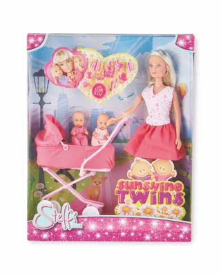 Obrázok produktu pre Bábika Steffy, šaty, kočík a bábätká