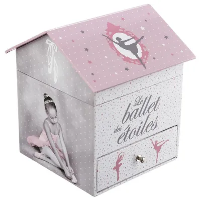 Produktbild von Kinder Schmuckkästchen mit Ballerina rosa 14,5 x 16 cm Modern Deko