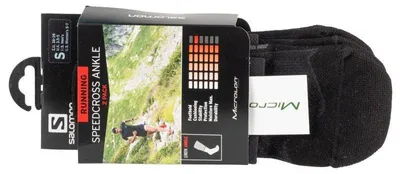 Image de Salomon - Chaussettes courtes « Speedcross » pour hommes/femmes Unie PP10264 (35,5 EU - 38 EU) (ébène/rouge)
