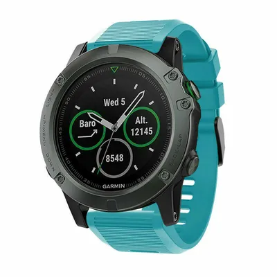 Produktbild von Strap-it Garmin Fenix 5x/6x Silikonarmband (Hellblau)