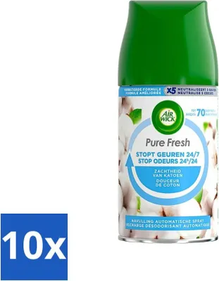 Produktbild von Air Wick Pure – Nachfüllpackung für Lufterfrischer – Baumwollweich – 250 ml - Vorteilspack - 10 Stücke