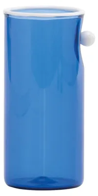 Immagine prodotto di Zafferano Set 4 Tumbler Alti Oyster Blu in Vetro Borosilicato Soffiato a Mano con Perla in Vetro Opaco Bianco per Cocktail e Bevande Eleganti