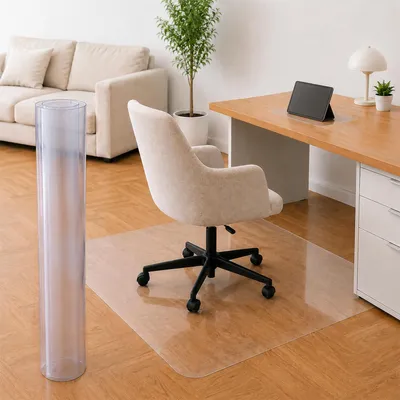 Zdjęcie produktu dla Przezroczysta podkładka pod krzesło biurowe, 90 x 120 cm, antypoślizgowa, do podłóg z parkietu i laminatu