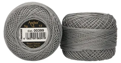 Perlgarn Stärke 12, 5 g, 56 m, Farbe 399, 100 % Baumwolle