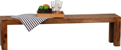 Sedacia lavica masívne drevo sheesham 180 x 45 x 35 cm drevená lavica prírodný produkt kuchynská lavica vo vidieckom štýle | Wohnling