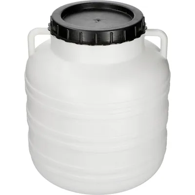 Produktbild von Weithalsfass Futtertonne 30 Liter Sauerkrautfas Kunststoff Regen Fass Gepäcktonne weiß