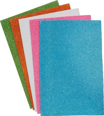 Produktbild von VBS Moosgummi "Glitter", 32 x 20 cm, 1,6 mm, 5 Stück Diamond