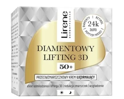 Zdjęcie produktu dla Lirene, Krem przeciwzmarszczkowy ujędrniający 50+, Diamentowy Lifting 3D, 50 ml