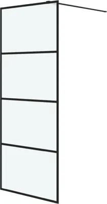 Image de vidaXL Paroi de douche pour douche à l'italienne noir 80x195 cm ESG mat