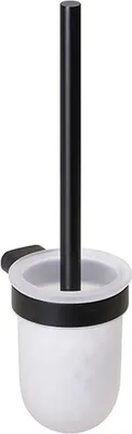 Produktbild von BORGANIC BLACK WC-Bürstengarnitur Edelstahl Milchglas Schwarz 122x95x360 mm für Bad & WC >> zum Bohren