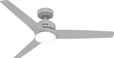 Image de Ventilateur de plafond avec éclairage LED et télécommande Galvin Gris 132 cm