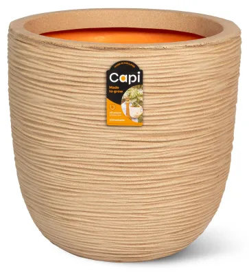 Produktbild von Capi Europe - Blumentopf kugel Rib NL - Terra - 35x34 - KTER932