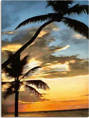 Produktbild von ARTland Leinwandbild Sonnenuntergang in den Tropen V Größe: 45x60 cm