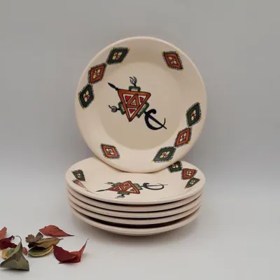 Obrázok produktu pre Súprava 6 béžových tanierov na večeru alebo dezert - D 20 cm