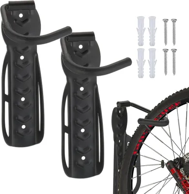 Immagine prodotto di Supporto per bicicletta da parete, pieghevole, ideale per garage e cantine. Portabicicletta verticale, colore nero