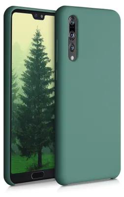 Produktbild von kwmobile Handyhülle für Huawei P20 Pro Hülle - Case Silikon - Kabelloses Laden - Schutzhülle Cover in Tannengrün