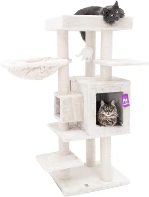 Image de Support pour crabe - Meuble pour crabe - Arbre à chat - Maison pour chat - Panier pour chat - Hauteur : 134 cm - Tige en sisal extra épaisse (9 cm)