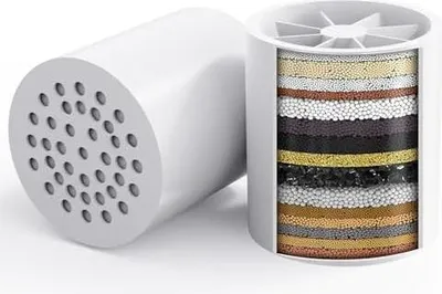 Produktbild von 2 Pack Universal Duschfilter Ersatzpatrone - kompatibel mit allen Arten von Duschfiltern für hartes Wasser und Chlor, Konstanter Duschfilter für Kalkhaltiges Wasser