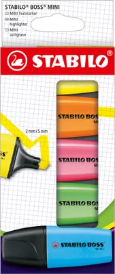 Immagine prodotto di STABILO BOSS MINI evidenziatore 5 pz Punta smussata Blu, Verde, Arancione, Rosa, Giallo