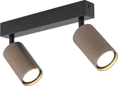 Produktbild von Strahler Metall GU10 verstellbar Schwarz Braun 2-flammig länglich Modern Spot