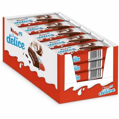 Produktbild von Ferrero Kinder Délice Kuchenriegel 20 × 39 g | Schoko-Kuchensnack mit Milch- und Kakaocreme | 780 g Vorratspack