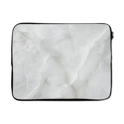 Produktbild von MuchoWow® Laptop Hülle 15 Zoll Marmor - Weiß - Muster - Stein - Marmoroptik Laptoptasche - Laptoptasche - Sleeve - Rundum-Schutz