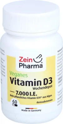 Produktbild von Vegane Vitamin D3 7000 IE (Wochendepot) Kapseln, 60 St KAP