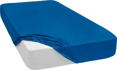 Produktbild von Spannbettlaken Jersey Spannbetttuch 100% Baumwolle Bettlaken Spannbettuch Laken 28 Farben, Größe:160 x 200 cm, Farbe:Blau